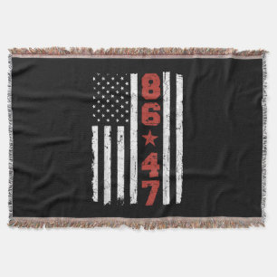 Retro Vintag USA Flag 86 47 Anti Trump Decke