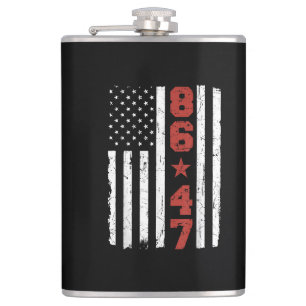 Retro Vintag USA Flag 86 47 Anti Trump Flachmann