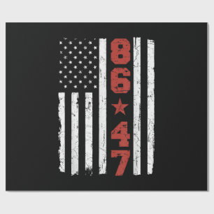 Retro Vintag USA Flag 86 47 Anti Trump Geschenkpapier