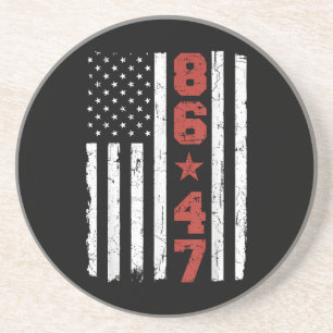 Retro Vintag USA Flag 86 47 Anti Trump Getränkeuntersetzer