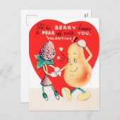 Retro Vintag Valentine Berry und Peak Postkarte (Vorne/Hinten)