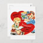 Retro Vintag Valentine Buchspass Postkarte (Vorne/Hinten)