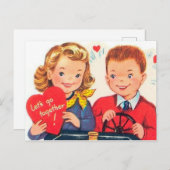Retro Vintag Valentine Feiertag Postkarte (Vorne/Hinten)