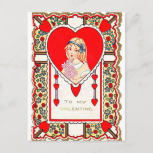 Retro Vintag Valentine Feiertagspostkarte