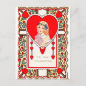 Retro Vintag Valentine Feiertagspostkarte (Vorderseite)
