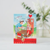 Retro Vintag Valentine Feiertagspostkarte (Stehend Vorderseite)