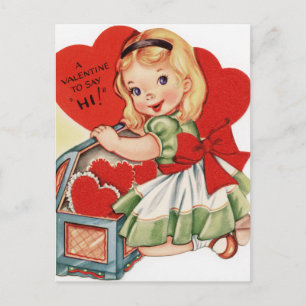Retro Vintag Valentine Feiertagspostkarte