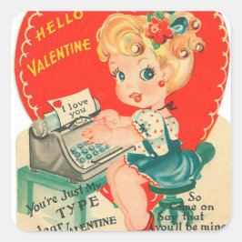 Retro Vintag Valentine Holiday Aufkleber