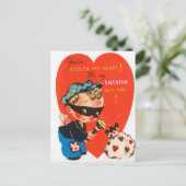 Retro Vintag Valentine Holiday Postkarte (Stehend Vorderseite)