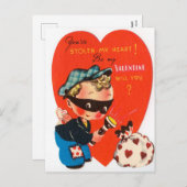 Retro Vintag Valentine Holiday Postkarte (Vorne/Hinten)