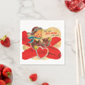Retro Vintag Valentine Junge Party Serviette (Beispiel)