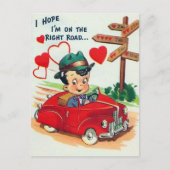 Retro Vintag Valentine man Feiertagspostkarte (Vorderseite)