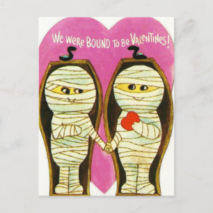 Retro Vintag Valentine Mummies Urlaubspostkarte Feiertagspostkarte