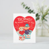 Retro Vintag Valentine Paare Urlaub Postkarte (Stehend Vorderseite)