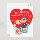 Retro Vintag Valentine Paare Urlaub Postkarte (Vorne/Hinten)