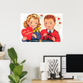 Retro Vintag Valentine Poster (Heimbüro)