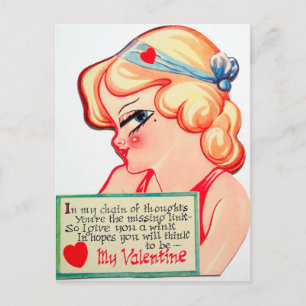 Retro Vintag Valentine Urlaub niedliche Postkarte