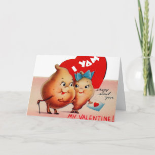 Retro Vintag Valentine Yams Ferienkarte Feiertagskarte