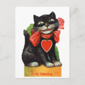 Retro Vintag Valentinerkatze Postkarte (Vorderseite)