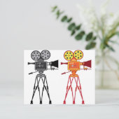 Retro-Vintag-Video-Projektor-Kamera-Bildträger Postkarte (Stehend Vorderseite)