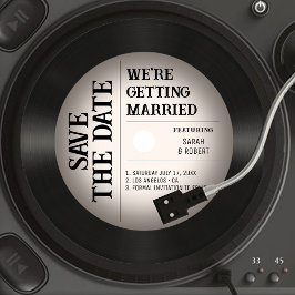 Retro Vintag Vignette Vinyl Record Wedding Save The Date