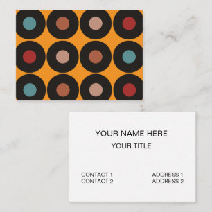 Retro Vintag Vinyl Record Dj Deejay Musician Visitenkarte