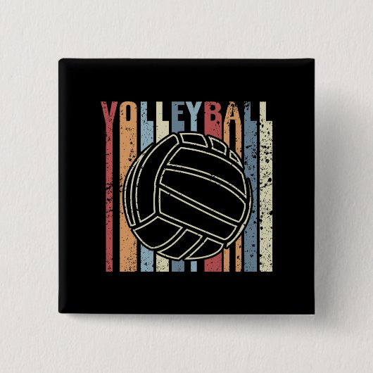 Retro Vintag Volleyball Button (Vorderseite)