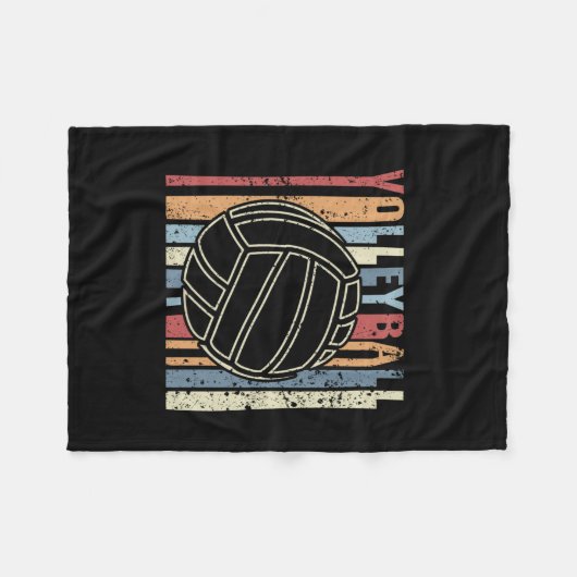 Retro Vintag Volleyball Fleecedecke (Vorderseite (Horizontal))