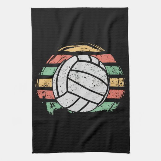 Retro Vintag Volleyball Geschirrtuch (Vertikal)