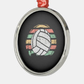 Retro Vintag Volleyball Ornament Aus Metall (Links)