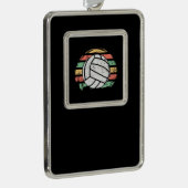 Retro Vintag Volleyball Rahmen-Ornament Silber (Rechts)