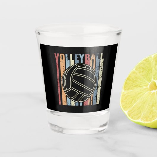 Retro Vintag Volleyball Schnapsglas (Vorderseite)