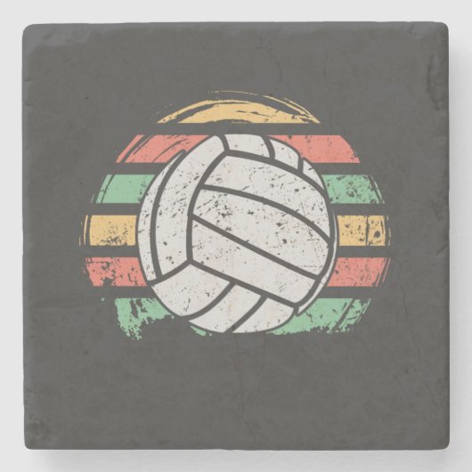 Retro Vintag Volleyball Steinuntersetzer (Vorderseite)