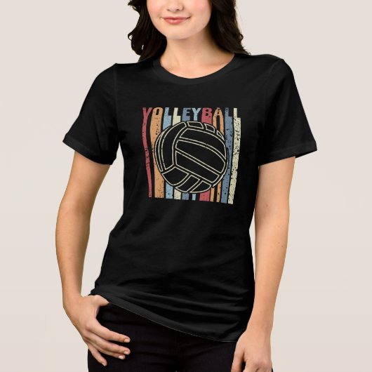 Retro Vintag Volleyball Tri-Blend Shirt (Vorderseite)