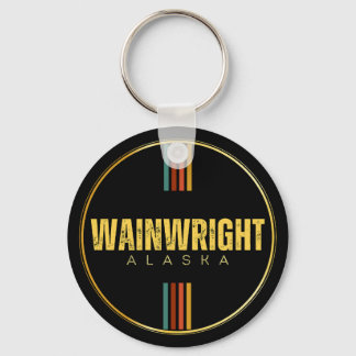 Retro Vintag Wainwright City alaska Staat 70er AK Schlüsselanhänger