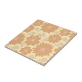Retro Vintag warme Creme Orange Floral Fliese (Seite)
