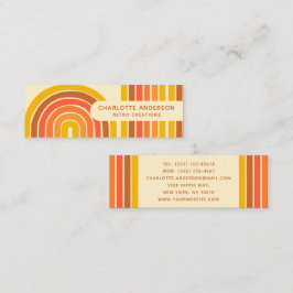 Retro Vintag Wave Abstrakt Trendy Name Mini Visitenkarte
