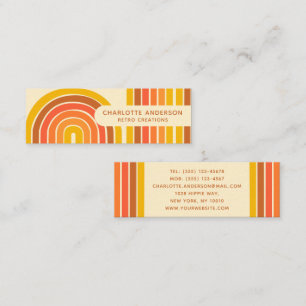 Retro Vintag Wave Abstrakt Trendy Name Mini Visitenkarte