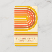 Retro Vintag Wave Abstrakt Trendy Name Visitenkarte (Vorderseite)
