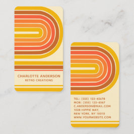 Retro Vintag Wave Abstrakt Trendy Name Visitenkarte