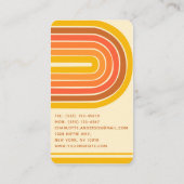Retro Vintag Wave Abstrakt Trendy Name Visitenkarte (Rückseite)