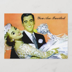 retro, Vintag, wedding Einladung