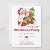 Retro Vintag Weihnachts-Party Einladung (Vorderseite)