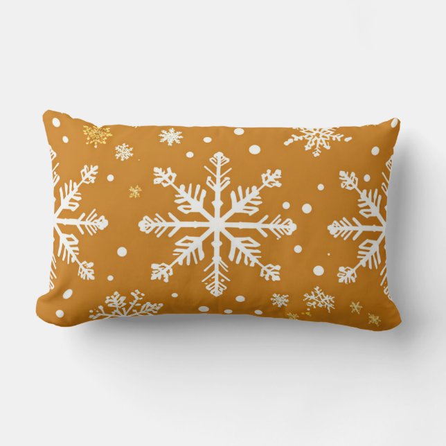 Retro Vintag Winter Snowflake Muster Pilz Lendenkissen (Vorderseite)