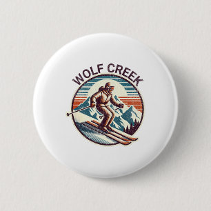 Retro Vintag Wolf Creek Colorado Ski Resort Winte Button