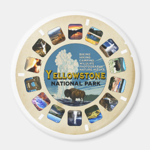 Retro Vintag Yellowstone Nationalpark Magnet