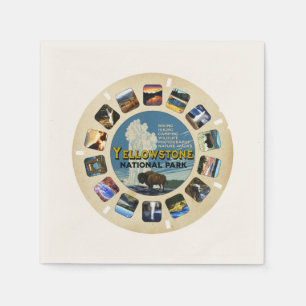 Retro Vintag Yellowstone Nationalpark Souvenir Serviette