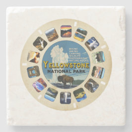 Retro Vintag Yellowstone Nationalpark Souvenir Steinuntersetzer