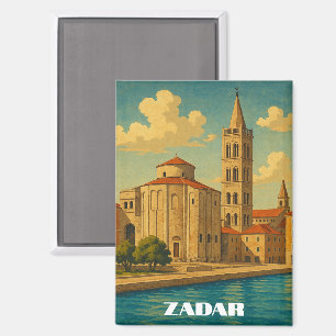 Retro Vintag Zadar Kroatien Magnet