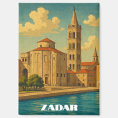 Retro Vintag Zadar Kroatien Magnet (Vorderseite)